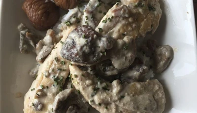 Aiguillettes de poulet aux châtaignes