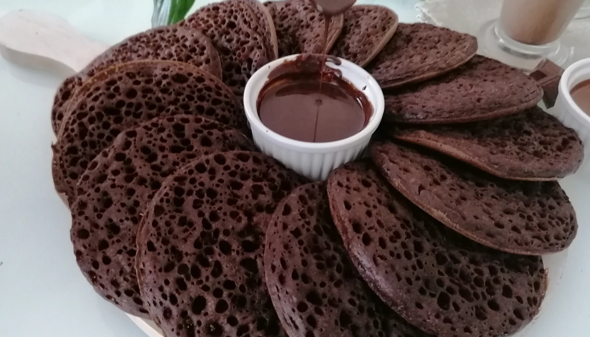Baghrirs(crêpes mille trous) au chocolat