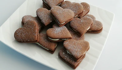Biscuits fourrés au chocolat blanc