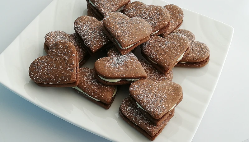 Biscuits fourrés au chocolat blanc