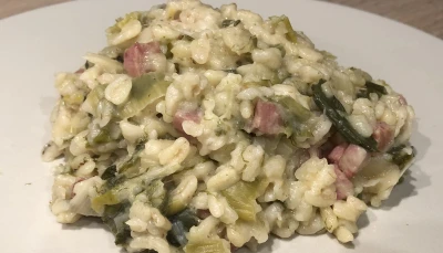 Blésotto de poireaux-jambon au Cookéo