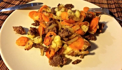 Boulettes de viande hachée & légumes