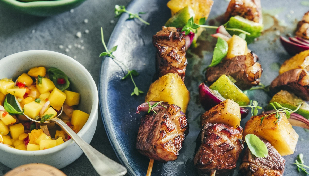 Brochettes de magret de canard à l’ananas