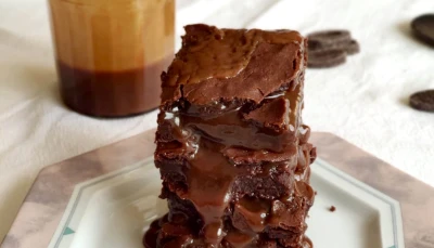 Brownie chocolat caramel