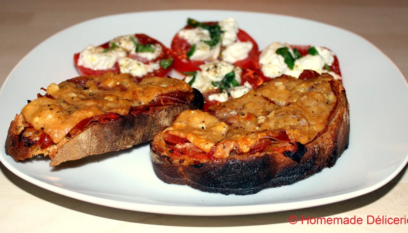 Bruschettas au jambon de Parme & parmesan
