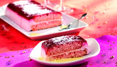 Bûche bavaroise aux framboises