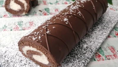 Bûche roulée façon kinder coco