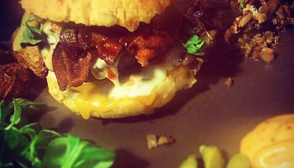 Burger Home Made bacon crispy & champiconfits