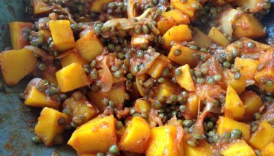 Butternut et lentilles à la tomate