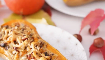 Butternut farcie aux champignons