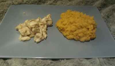 Cabillaud mariné et purée de patate douce