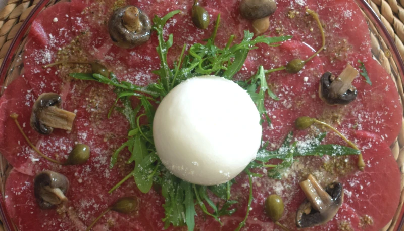 Carpaccio de boeuf et sa burrata