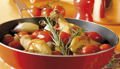 Cocotte de poulet aux tomates cerises
