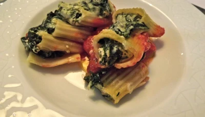 Conchiglioni farcis à la ricotta et aux épinards