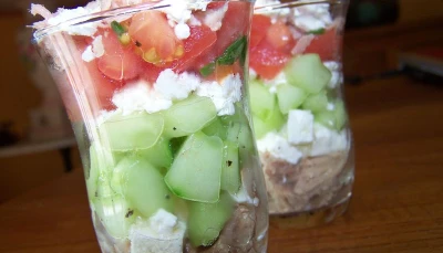 Concombres au thon et à la féta