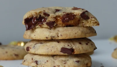 Cookies cœur coulant caramel