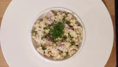 Coquillettes Mascarpone Moutarde Jambon