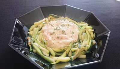 Courgettes à la carbonara