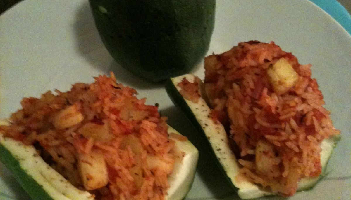 Courgettes farcies au trio de riz à la provençale