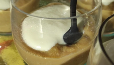 Crème de lentilles , chantilly bacon