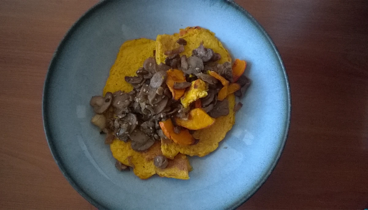 Crêpe de potiron aux champignons
