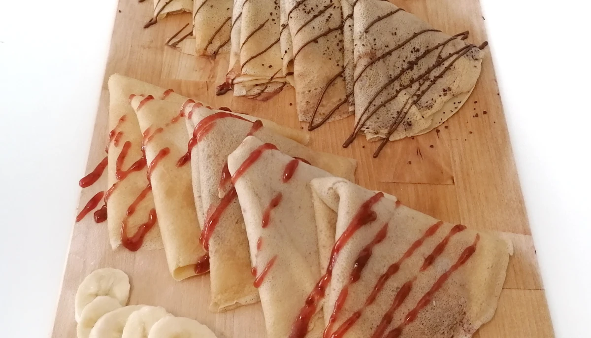 Crêpe sans lactose à l'eau gazeuse