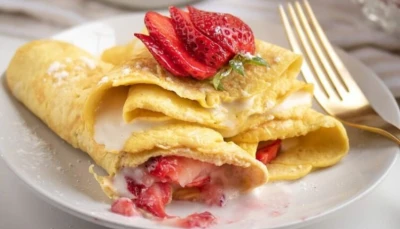Crêpes express fromage blanc et fraises