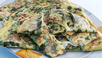 Crêpes salées aux épinards et mozzarella