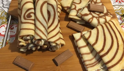 Crêpes tourbillon chocolat /vanille