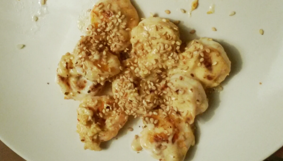 Crevette a la crème de sésame