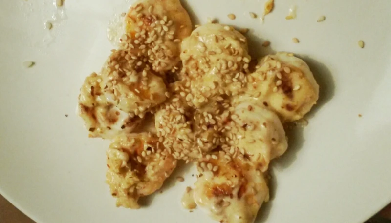 Crevette a la crème de sésame