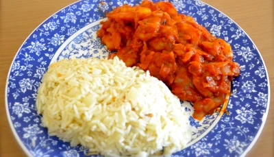 Crevettes au safran et riz parfumé