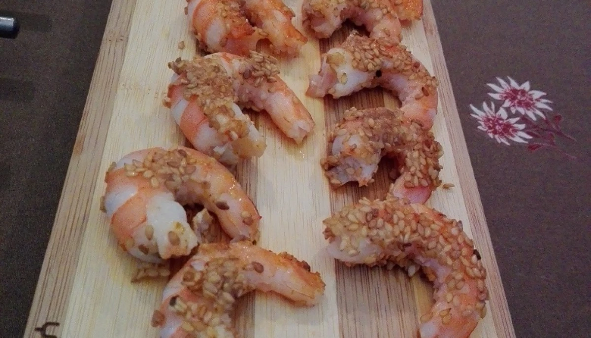 Crevettes au sésame
