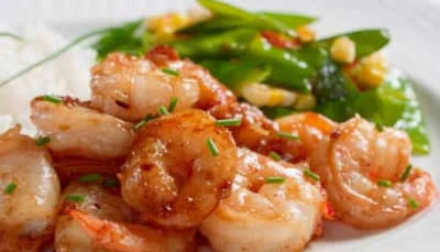 Crevettes sautées à l'ail