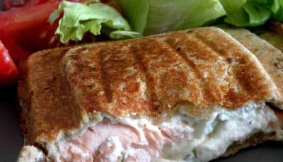 Croque-monsieur au saumon et Boursin