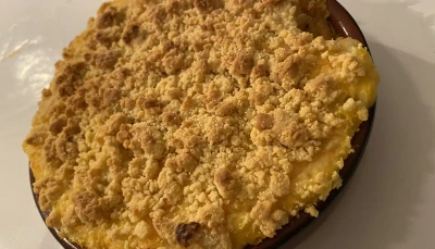 Crumble au potiron, pomme de terre et emmental