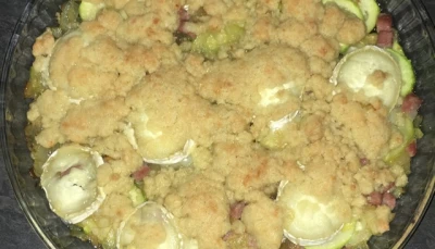 Crumble courgette-jambon-chèvre