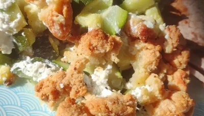Crumble courgettes chèvre