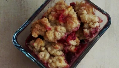Crumble fruits rouges/pomme VEGAN