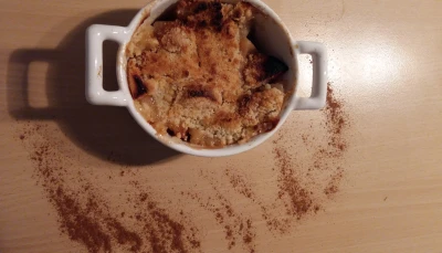 Crumble pomme banane canelle