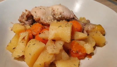 Cuisses de poulet-pdt-carottes - Cookéo