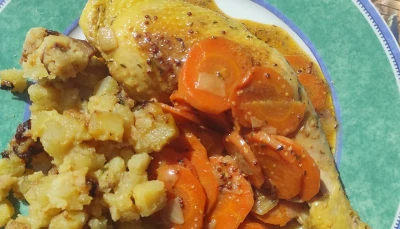 Cuisses de poulet sauce moutarde