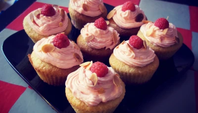 Cupcakes framboise/amande
