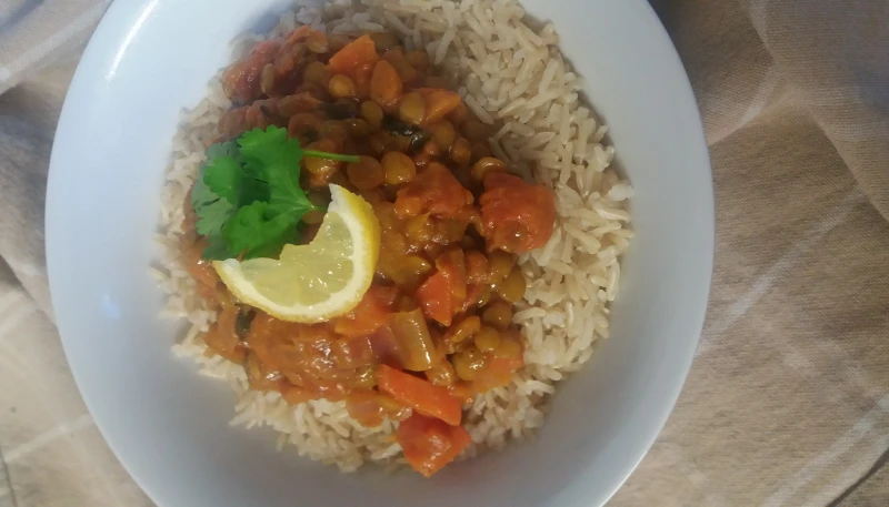 Curry de lentilles vertes
