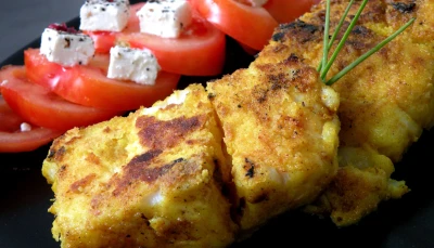 Dos de cabillaud pané au colombo