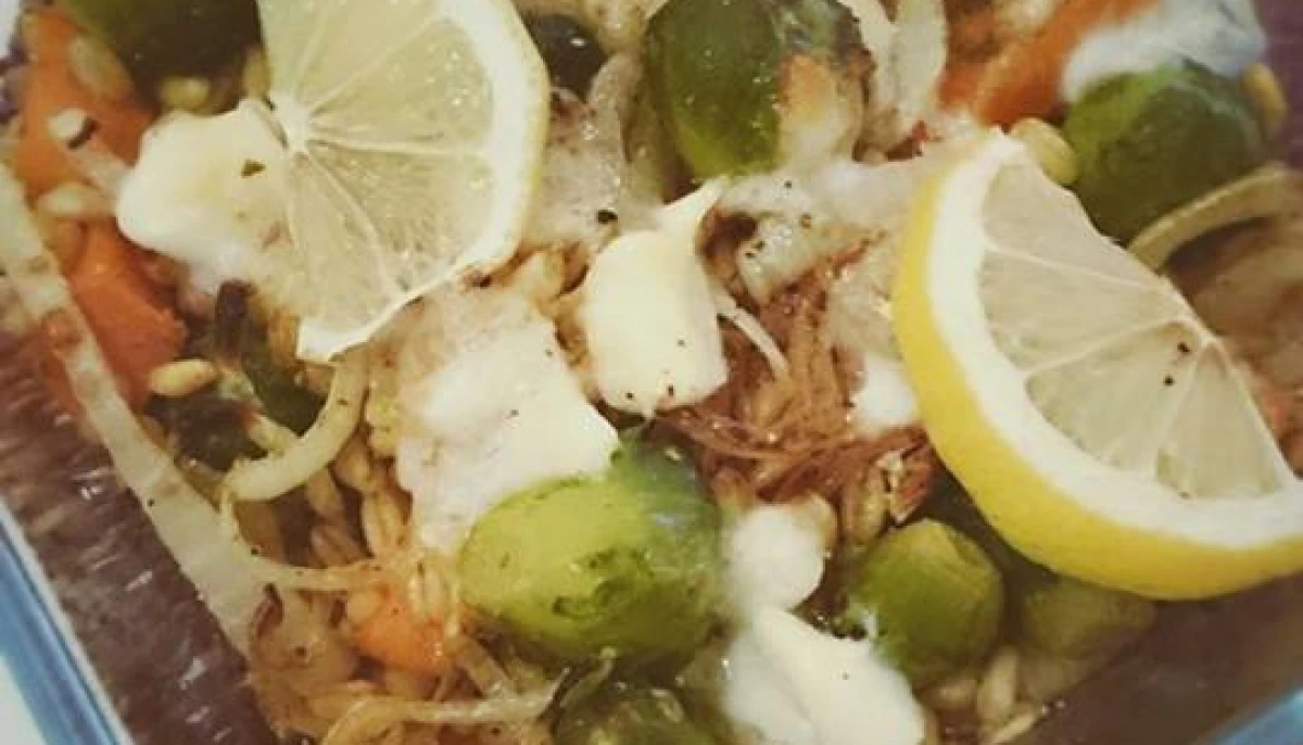 Ebly à la Patate Douce, Féta et Choux de Bruxelles