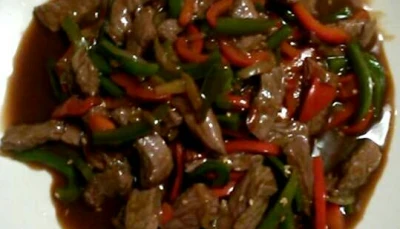 Émincés de boeuf et poivrons