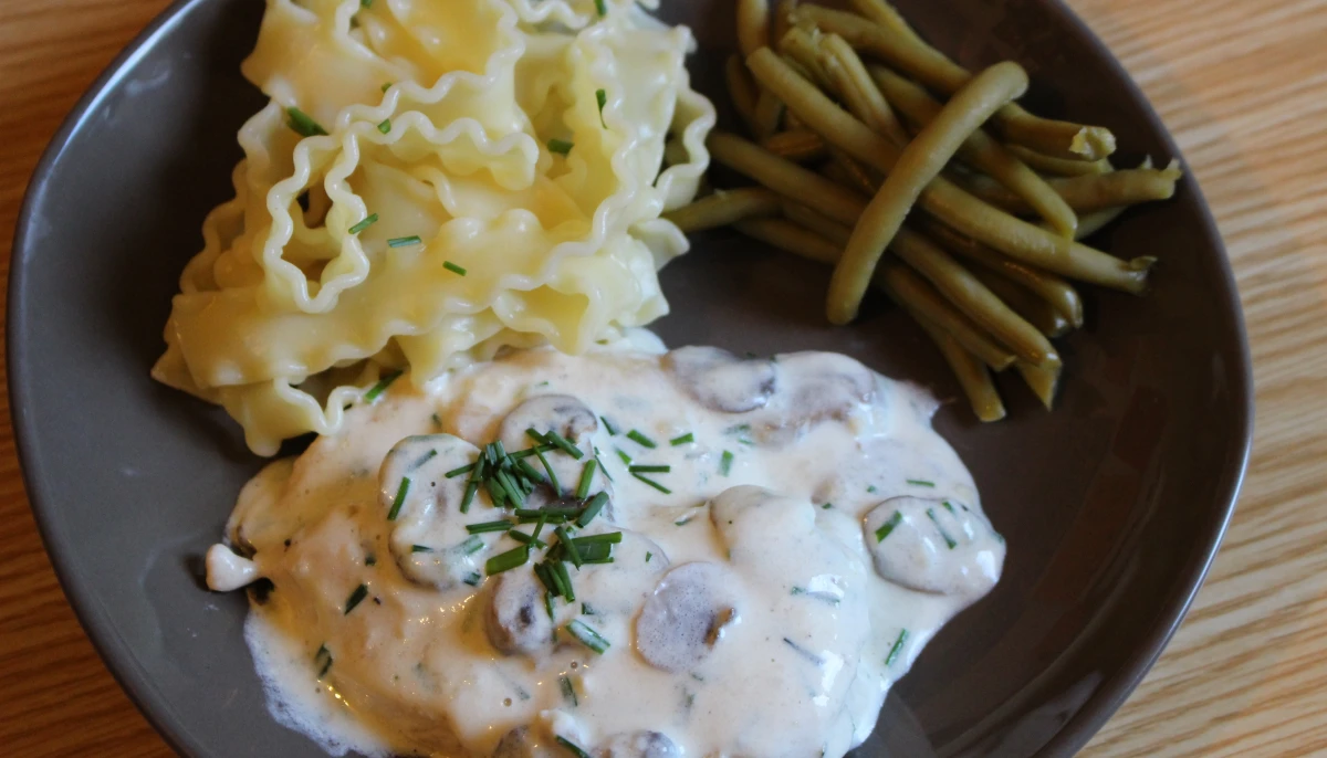 Escalope aux champignons et vin blanc