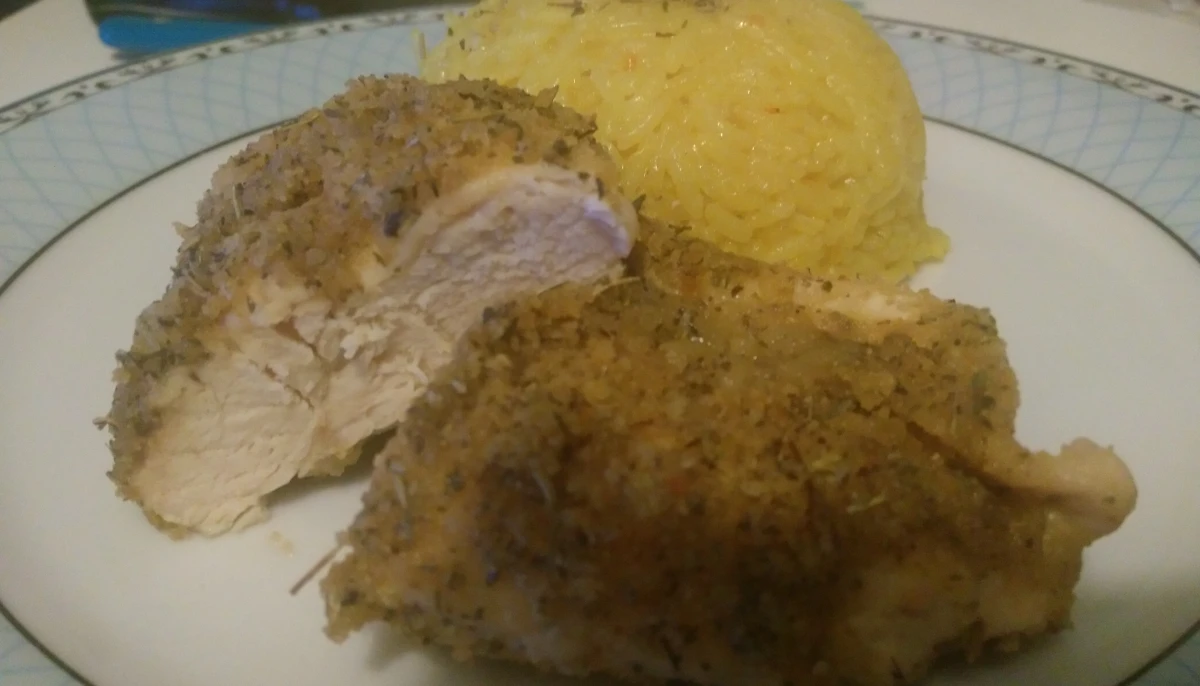 escalope de poulet et riz au curry