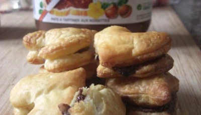 Feuilleté Nutella de St Valentin